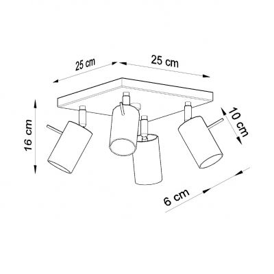 Plafon RING 4 czarny (SL.0094)